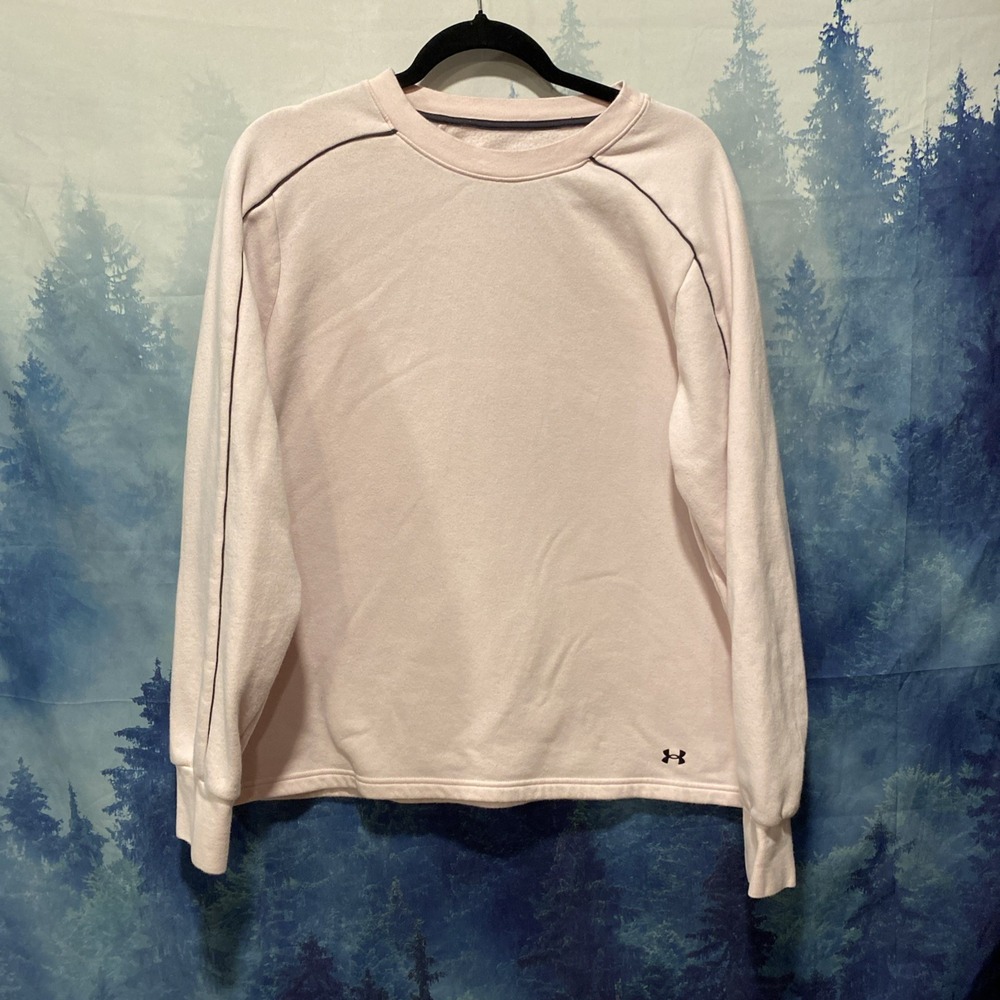Under Armour Sweatshirt Women's Large Pink Rival Fleece Athleisure Active